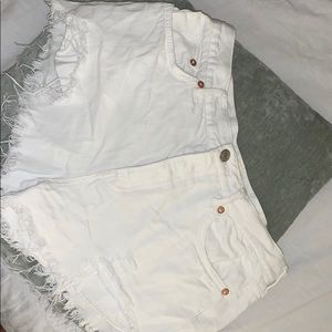 White Denim High waisted Shorts: WE THE FREE